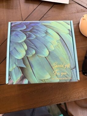 Special Teacher Gift Box in Teal Green Feather Print